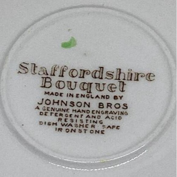 Staffordshire Bouquet Coffee Cup Saucer Ironstone Johnson Bros England Vintage - Picture 11 of 11